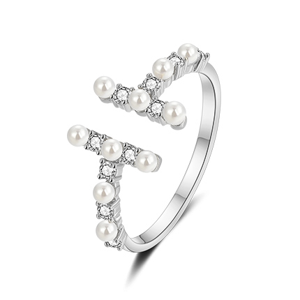 NATURALLY JOJO轻奢淑女系双T形粘钻开口戒指