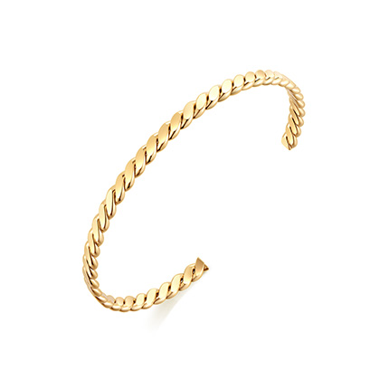 NATURALLY JOJO 时尚简约麻花绕绳麦穗亮片开口手镯