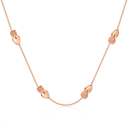 NATURALLY JOJO 日系立体交叉爱心桃心项链锁骨链